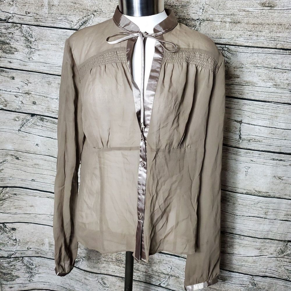 City Unltd. Long Sleeve Shirt Size 10 100% Silk NWT Reg $79.00